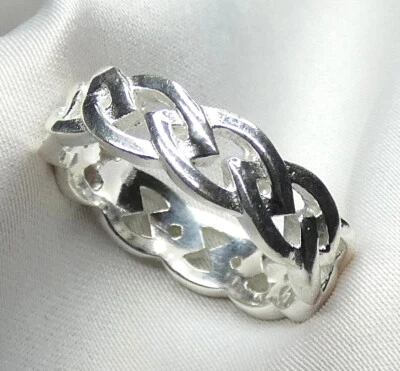 Ring 925 Sterling Silber, massiv, geflochtenes Design Gr. 53 un 55 NEU - Bild 1 von 4