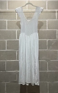 Vintage Adonna White Silk/Lace Nightgown Dress - Size Medium - Picture 1 of 11