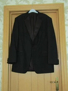 Torre formal black stripe evening dinner jacket wool satin lapel/buttons 42R - Picture 1 of 12
