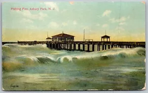 Vintage Asbury Park New Jersey NJ Fishing Pier 1910er Ansicht alte Postkarte - Bild 1 von 2