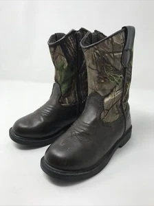 Team Realtree Dustin Jr Size 11M Boots With Camouflage Upper Fabric Zip Sides - Picture 1 of 11