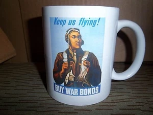 WW2 US Tuskegee Airmen "BUY WAR BOND" Kaffee-/Teetasse, World War II Poster - Bild 1 von 9