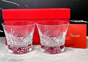 Baccarat 250th Anniv. Tumbler STELLA 2014 Crystal Rock Glass Set of 2 with Box - Picture 1 of 8