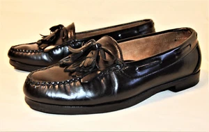 COLE HAAN MEN'S GENUINE LEATHER TASSEL LOAFERS HANDSEWN BLACK Sz 8D  $129 - Picture 1 of 7