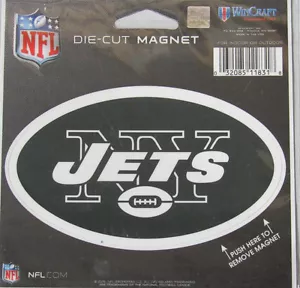 NFL New York Jets 4 inch Auto Magnet Die-Cut by WinCraft - Picture 1 of 1