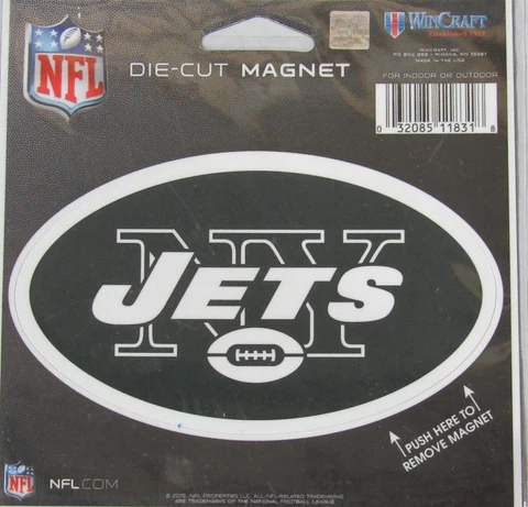 NFL New York Jets 4 inch Auto Magnet Die-Cut by WinCraft Cover