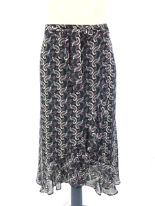 Paisley  Skirt Ruffle Wrap Midi Gypsy Y2K 90s Semi Sheer Size L Co Couture - Picture 1 of 16