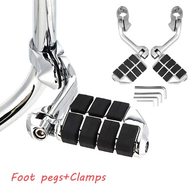 2X reposapiés motocicletas carretera estriberas barras abrazaderas 1-1/4" para Harley Davidson Foto 1 de 4