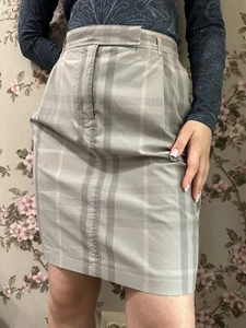 Burberry Brit Nova Check Cotton Short Skirt Grey Sz IT44/US10/UK12 - Picture 1 of 11