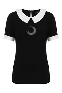 Lost Queen Crescent Moon Dreaming Kawaii Gothic Punk Witchy Top Shirt TP10316 - Picture 1 of 5