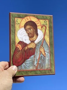 Ancient Faith Icon Jesus The Good Shepherd Sheep Bible Wall Art Plaque ❤️gsc17m1 - Picture 1 of 9
