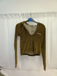 🙈 Urban Outfitters Green Hooded Long Sleeve Top Size Small Bnwt - Picture 1 of 8