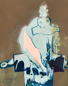 Tonito Original Gemälde. Unglaubliche Bio Kunst. JAGEN Mutter. Bio Figur - Bild 1 von 3