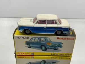 DINKY TOYS 157 BMW 2000 TILUX WITH LIGHTING -WHITE+BLUE 1:43- GOOD IN BOX - 536 - Picture 1 of 13