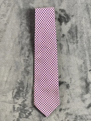 Corbata para hombre BRUNO PIATTELLI rosa azul marino geométrica hecha a mano 100 % seda Foto 1 de 4