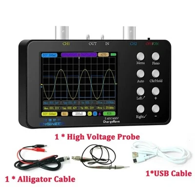 Dual Channels Digital Handheld Oscilloscope PWM 50M 10Mhz Sampling Rate 2.5KSa/S - Image 1 of 4