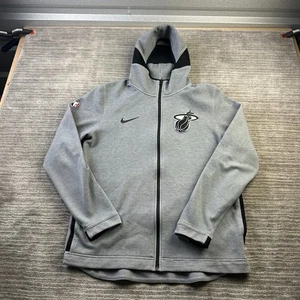 Miami Heat Nike Jacket Mens Large Gray Showtime Warmup Full Zip Dri Fit - Picture 1 of 11