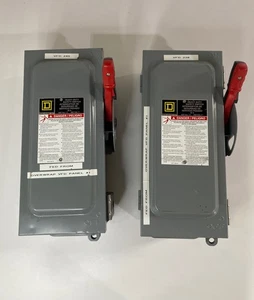 TWO (2) SQUARE D Heavy-Duty Non-Fusible Disconnect HU361AWKEI (USED) - Picture 1 of 16