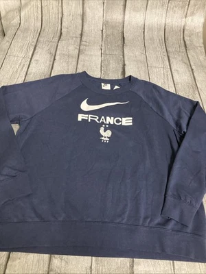 NUEVO CON ETIQUETAS Mujer Nike Francia Selección Raglán Cuello Redondo Sudadera XL Azul Marino  Foto 1 de 4