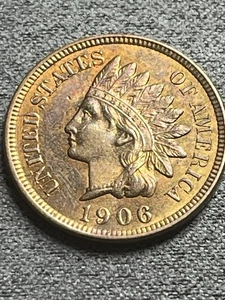  1906 INDIAN HEAD CENT mit Tonung (#148)  - Bild 1 von 10