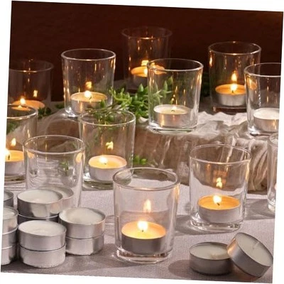Pcs Glass Votive Candle Holders withPcs Unscented Tea 36 36pcs+tealight Candles - Image 1 of 4