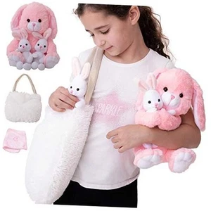 Easter Gifts for Kids, Stuffed Bunny Toy 5 Pcs - Mommy Stuffed Rabbit, 2 Baby - Picture 1 of 7