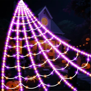 Halloween Spinne Riesennetz Lichter: 350 LED beleuchtet riesig 23 Fuß Halloween Deko... - Bild 1 von 7