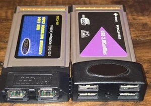 2 Cardbus Karten Dynex FireWire IEEE 1394 2-Port DX-FC202, 4-Port USB 2.0 PCMCIA - Bild 1 von 4