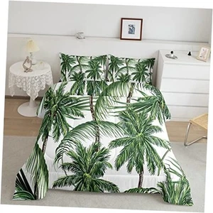 Palm Tree Print Bedding Set Palm Leaf Comforter Set for Teens Queen Multi 30 - Picture 1 of 8