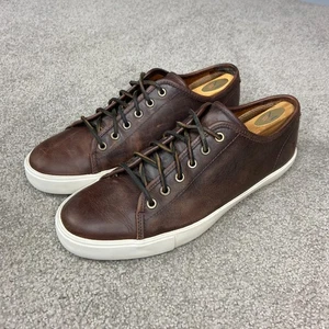 FRYE Brett Brown Leather Laces Low Top Sneakers Shoes Mens Size 10.5 - Picture 1 of 8