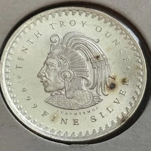 1/10 Troy oz Silver Round .999 PURE SILVER Bullion Aztec Calendar - Picture 1 of 6