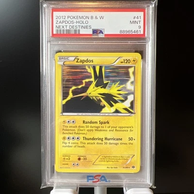 2012 Pokémon Black And White ( B & W ) Next Destinies #41 Zapdos Holo PSA 9 - Image 1 of 2
