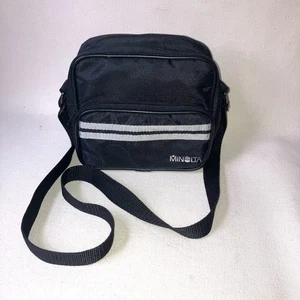De Colección Minolta Bolso para Cámara Correa para el Hombro Negro Nylon Bolsillo Frontal 7" x 6" x 2" - Imagen 1 de 8