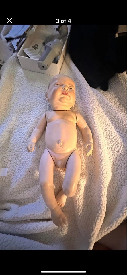 Old porcelain newborn doll - Image 1 of 4