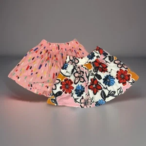 Hanna Andersson Lot 2 Twirl Skirts Size 8 Girls 130 Cm Watercolor Floral Peach - Picture 1 of 4