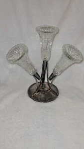 Vintage Barker Ellis England Silverplated Epergne Floral Centerpiece Frog - Picture 1 of 11