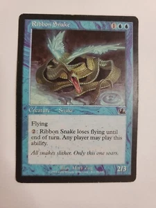 MTG Magic The Gathering Card Ribbon SnakeCreatureSnake Blue Prophecy 2000 - Picture 1 of 2