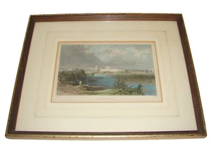 Antique Thomas Allom Carlisle Hand Colored Engraving Print by R. Sands 1840s - Picture 1 of 8