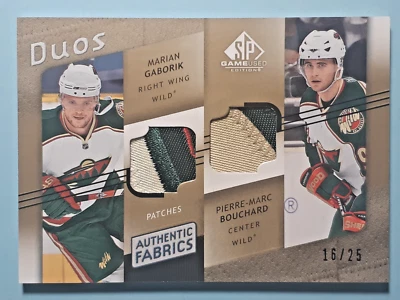 Marian Gaborik Pierre-Marc Bouchard /25 Duos SP GU Jersey Patches 2008-09 NM-M - Image 1 of 4