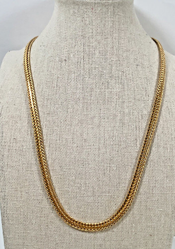 VETEMENTS Collana Catena Piatta Tono Oro DM Pieghevole Su Fibbia 20" Firmata