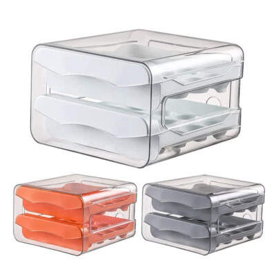 Egg Rack Holder Storage Box Egg Container Refrigerator Double-layer Egg Shelf. - Image 1 of 4