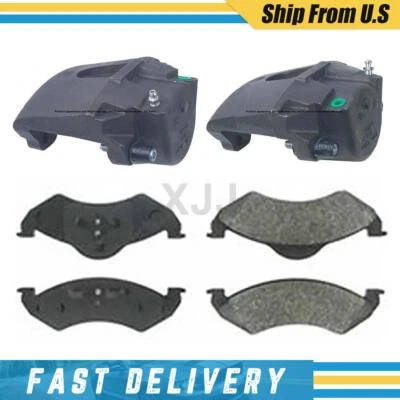 Pinzas de freno delanteras izquierda derecha y pastillas metálicas para Dodge Dakota 2000-2002 Foto 1 de 4