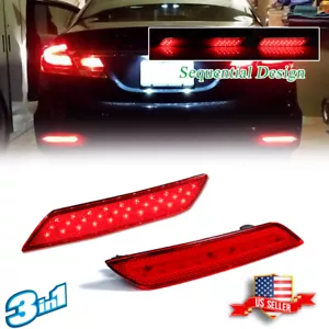 For 2013-15 Honda Civic Sedan LED Rear Bumper Reflector Tail Brake Signal Lights - Bild 1 von 12