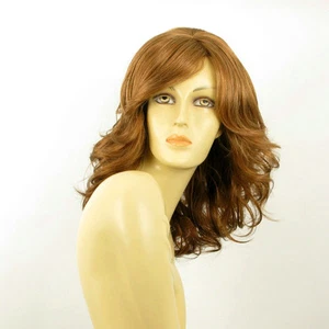 Perruque femme mi longue blond foncé cuivré ref CHARLOTTE en G27 - Picture 1 of 8