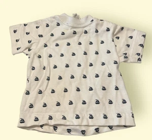 Vintage Carters Kinder Segelboot T-Shirt Made in USA 6-9 Monate Druckknopf Schulter - Bild 1 von 4