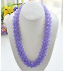 Natural 8Mm 10Mm 12Mm Lavender Purple Jade Round Gemstone Beads Necklace 36" Aaa