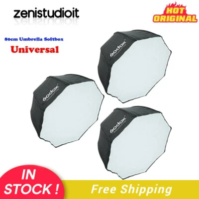 US 3Pcs Godox 32" 80cm Octagon Umbrella Softbox For Studio Flash Light Speedlite - Image 1 of 4