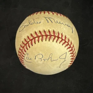 No coa Vintage Cal Ripken Jr Eddie Murray Baltimore Orioles Autographed Baseball - Picture 1 of 6
