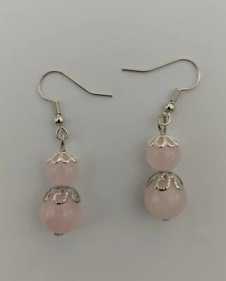 Rose Quartz Dangle Earrings - Image 1 of 2
