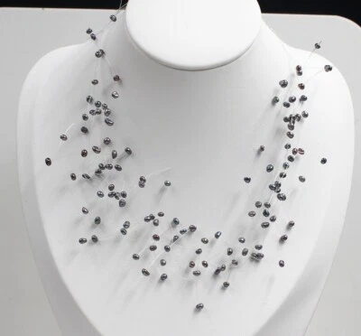 Soft light Missing friendship Babysbreath 100% really FW pearl necklace black 2 - Image 1 of 3